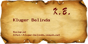 Kluger Belinda névjegykártya